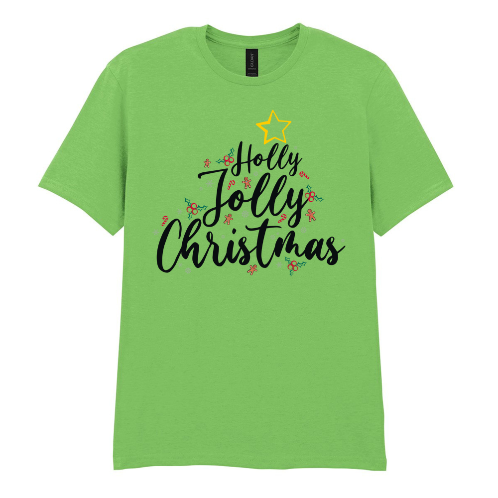 Holly Jolly Christmas Cotton T-Shirt - Image 33