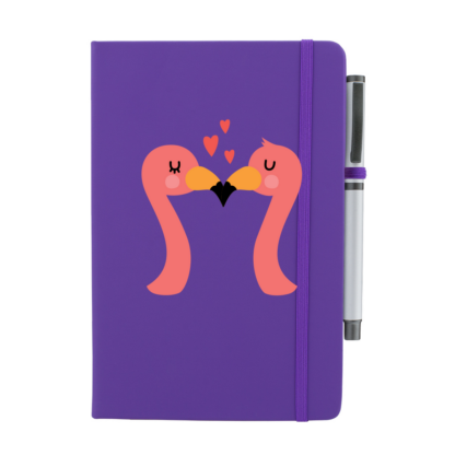 Flamingos Personalised Notebook with Pen - Image 3