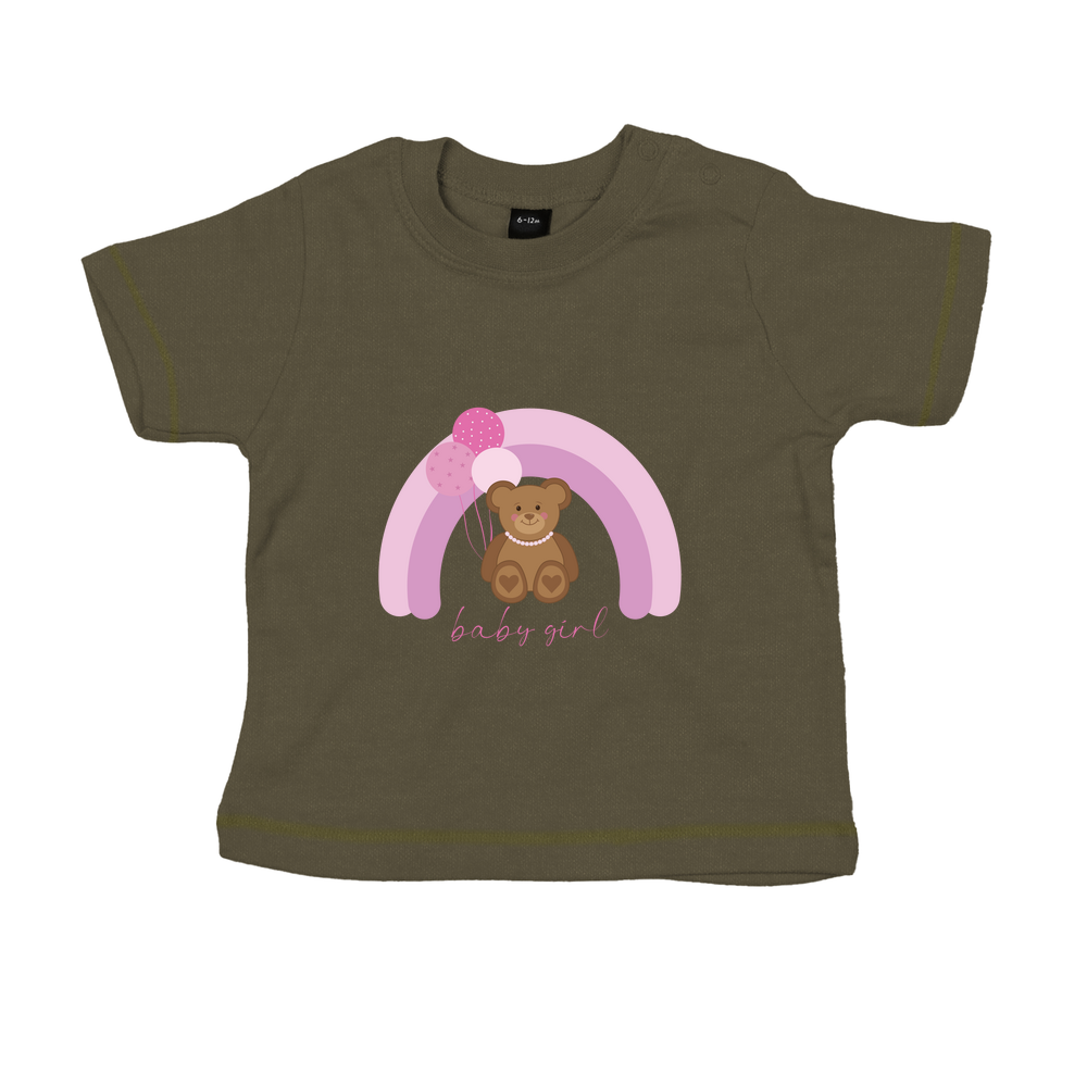 Baby Girl Personalised Teddy Bear Baby/Toddler T-Shirt - Image 12