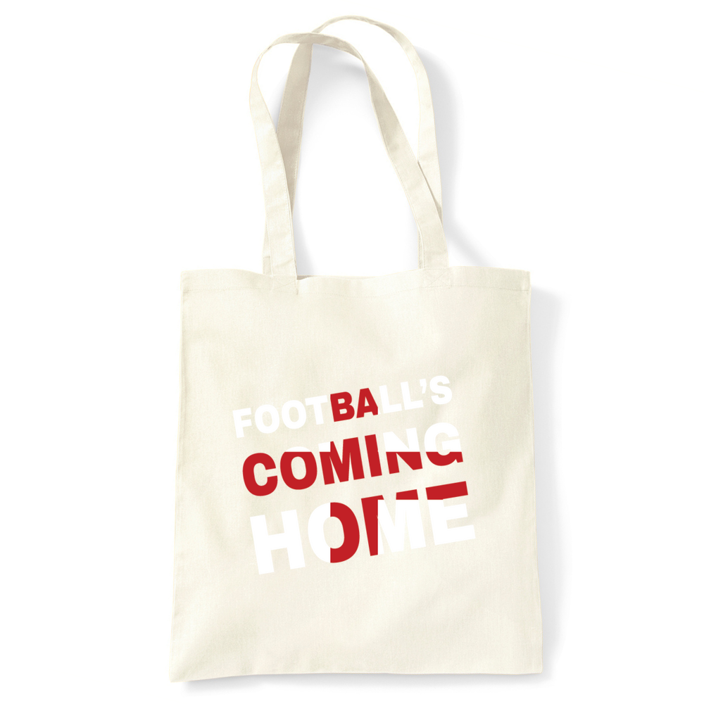 Football's Coming Home Coloured Cotton Tote Bag - Image 2