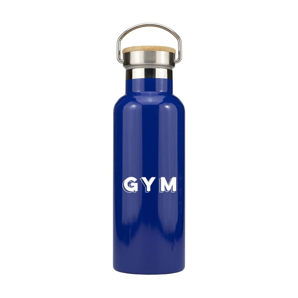 Gym Personalised Metal Bottle with Bamboo Lid - Image 3