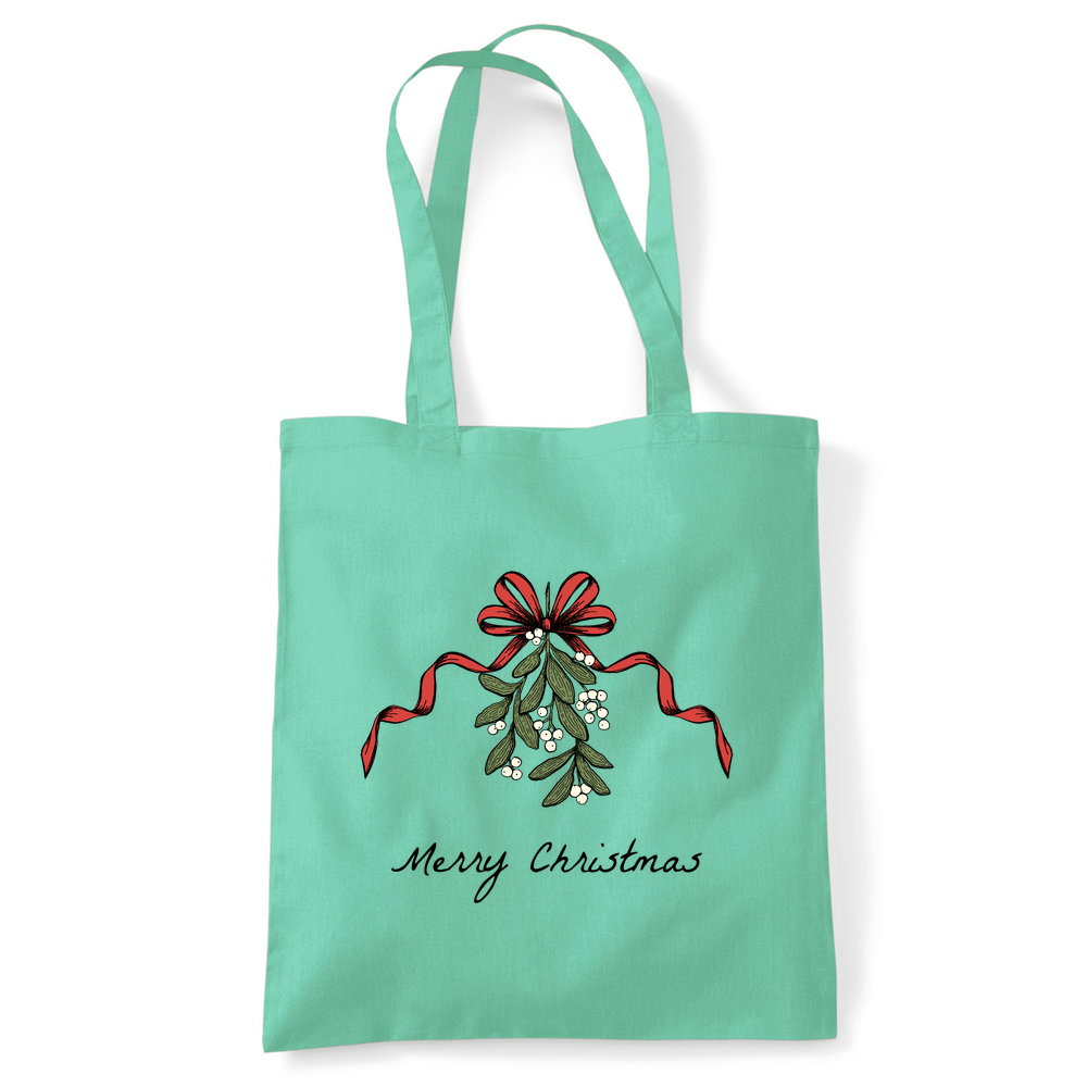 Merry Christmas Mistletoe Tote Bag - Image 43