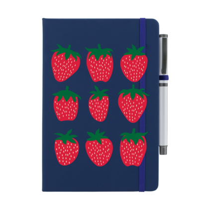 Strawberries Personalised Notebook with Pen - Image 7