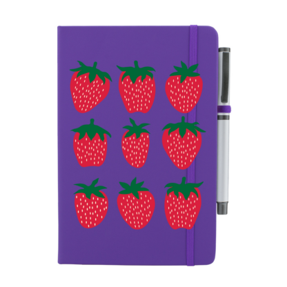 Strawberries Personalised Notebook with Pen - Image 8