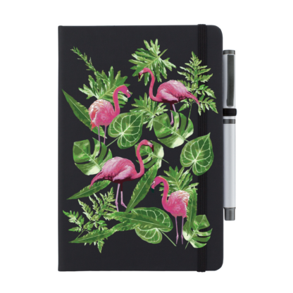 Leaves & Flamingos Personalised Notebook with Pen - Image 12