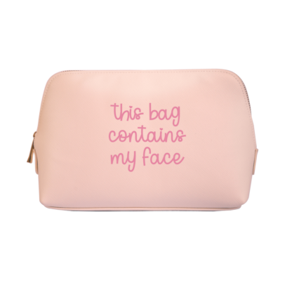 This Bag Contains My Face Leather Look Accessory Bag - Image 4