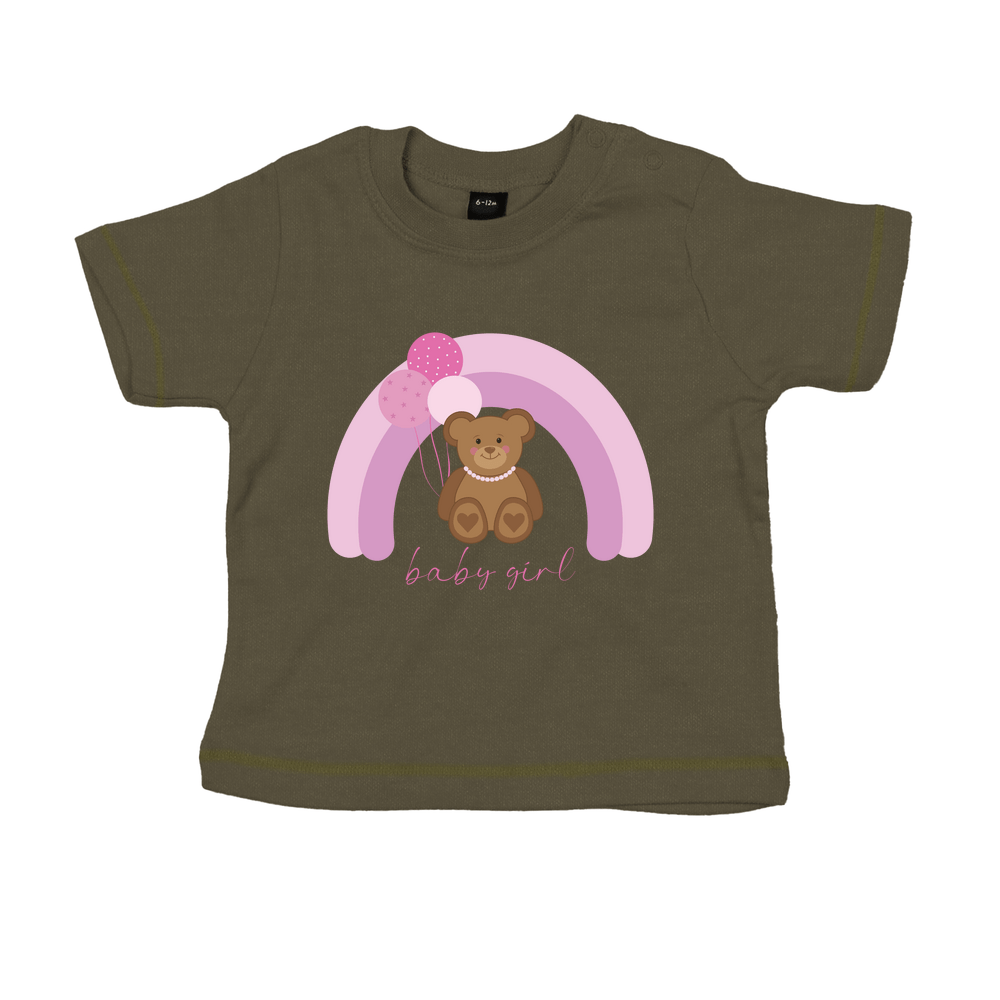 Baby Girl Personalised Teddy Bear Baby/Toddler T-Shirt - Image 12