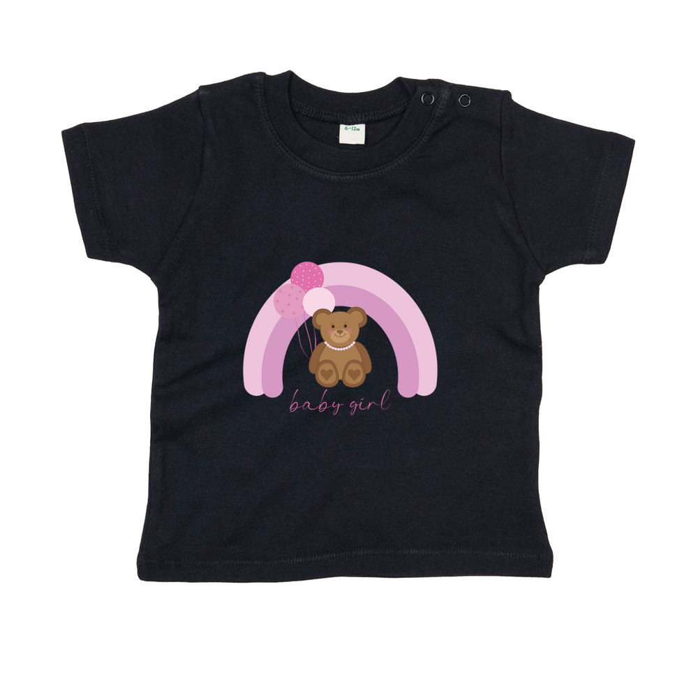 Baby Girl Personalised Teddy Bear Baby/Toddler T-Shirt - Image 13