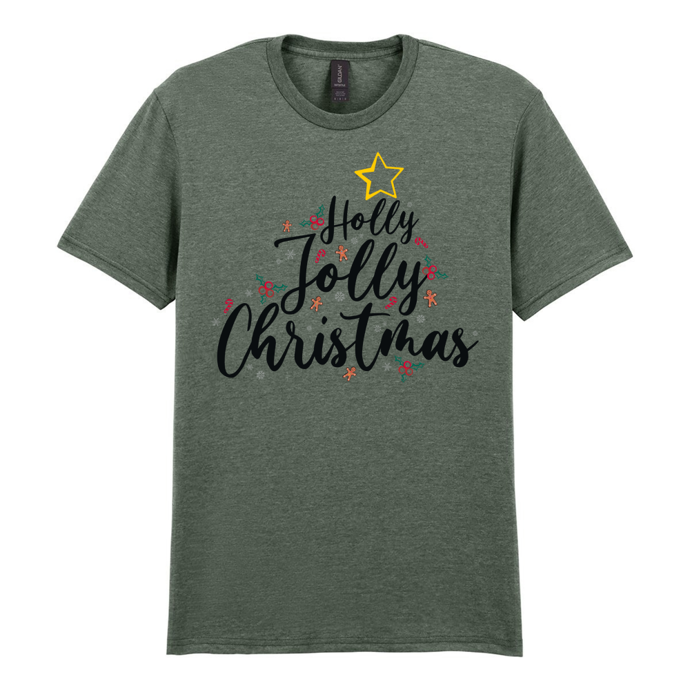 Holly Jolly Christmas Cotton T-Shirt - Image 38