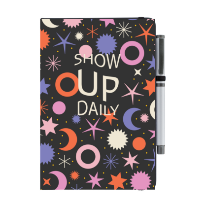 Show Up Daily Moon & Stars Notebook with Pen