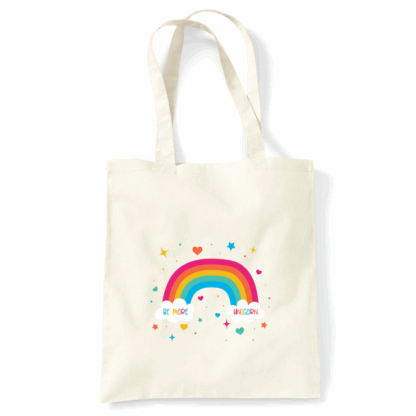 Rainbow Personalised Natural Cotton Tote Bag