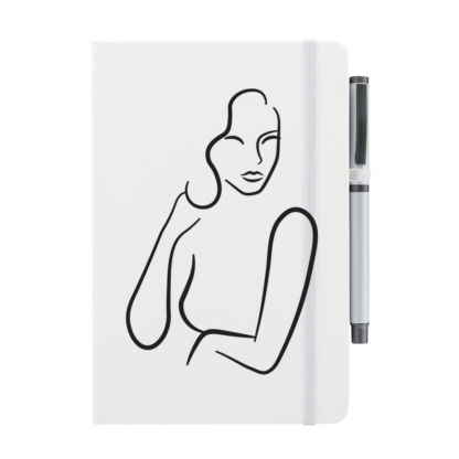 Lady Outlined Personalised Notebook with Pen - Image 2