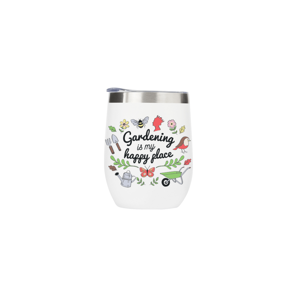 Gardening is my Happy Place Metal Drinks Tumbler - Image 2