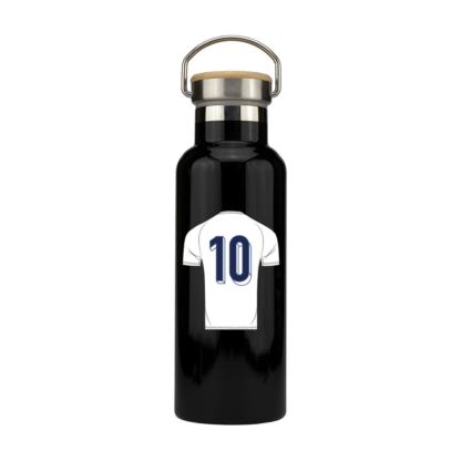 Number 10 Shirt Personalised Metal Bottle with Bamboo Lid - Image 4