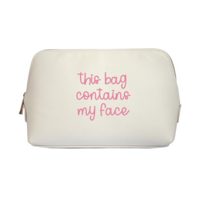 This Bag Contains My Face Leather Look Accessory Bag