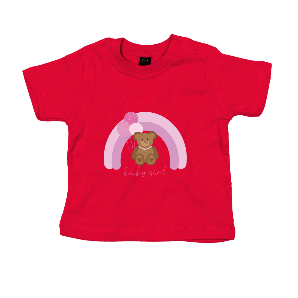 Baby Girl Personalised Teddy Bear Baby/Toddler T-Shirt - Image 4