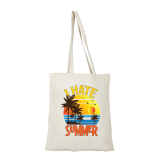 I Hate Summer Personalised Natural Cotton Tote Bag