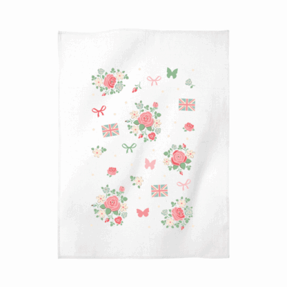 Floral UK Personalised Tea Towel