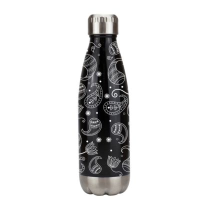 Paisley Metal Bottle with Silver Trim