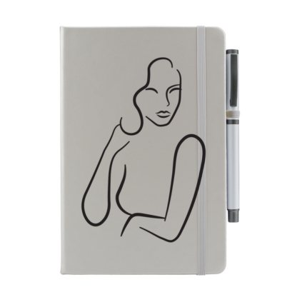 Lady Outlined Personalised Notebook with Pen - Image 3