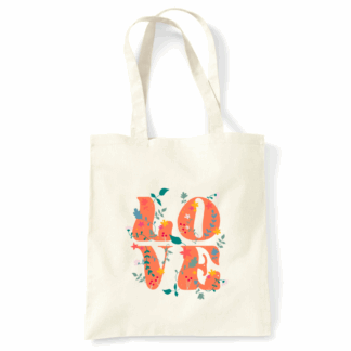 Love Personalised Natural Cotton Tote Bag