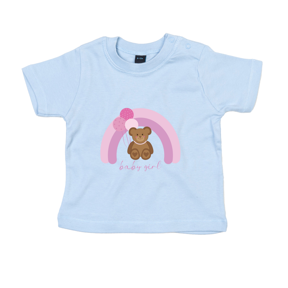Baby Girl Personalised Teddy Bear Baby/Toddler T-Shirt - Image 7