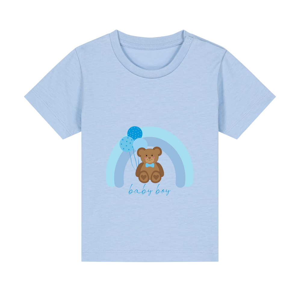 Baby Boy Personalised Teddy Bear Baby/Toddler T-Shirt - Image 3