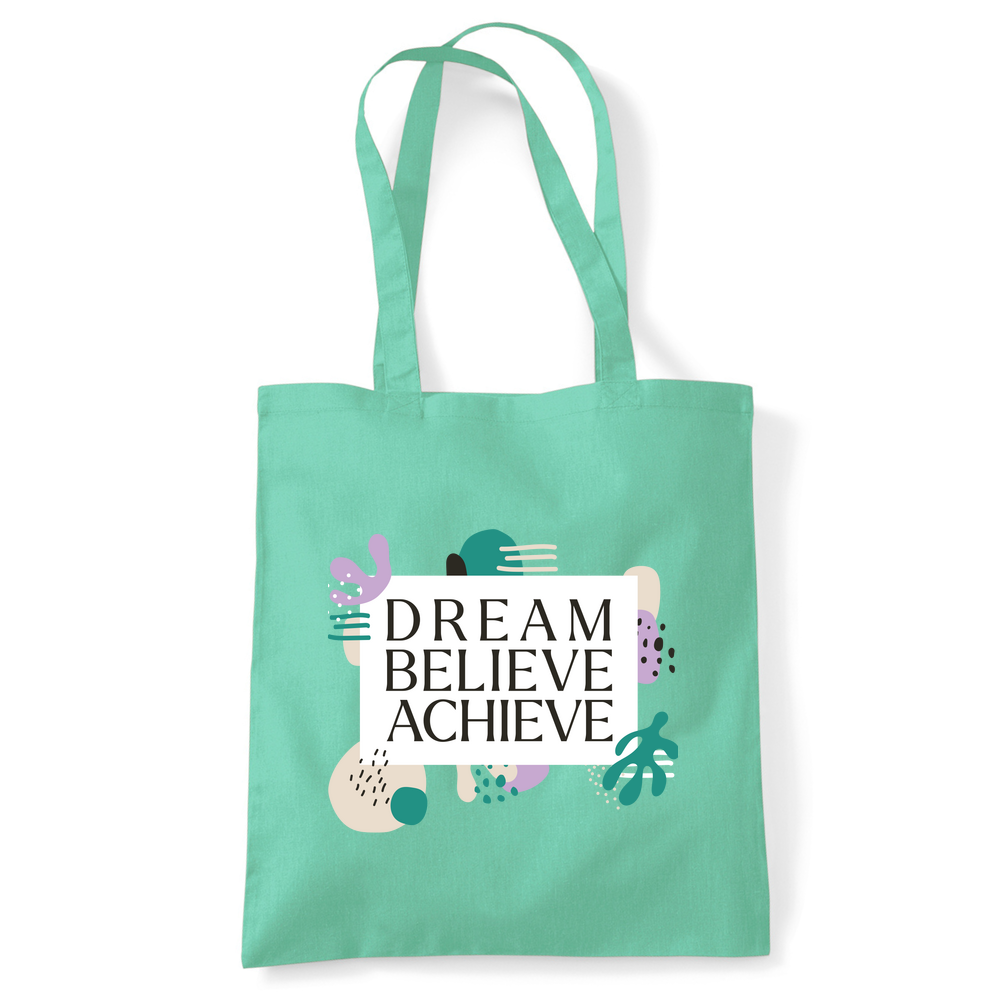 Dream Believe Achieve Tote Bag - Image 44