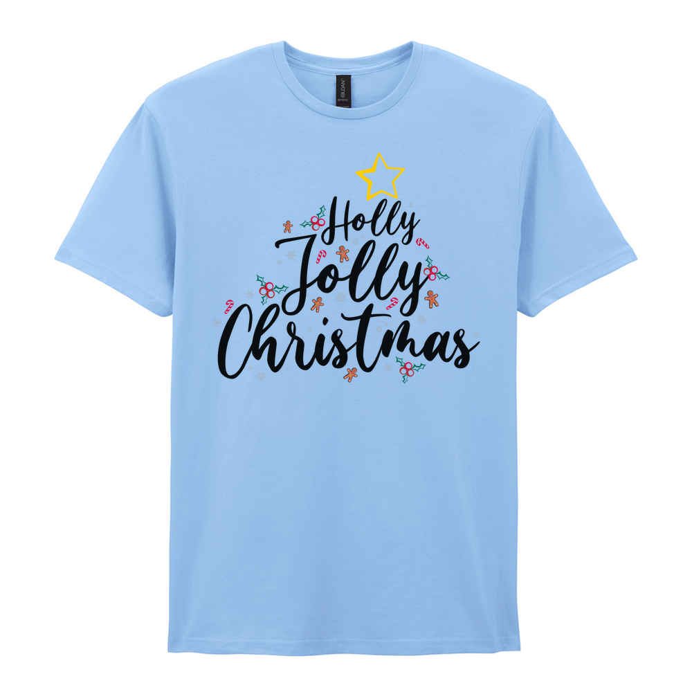 Holly Jolly Christmas Cotton T-Shirt - Image 21