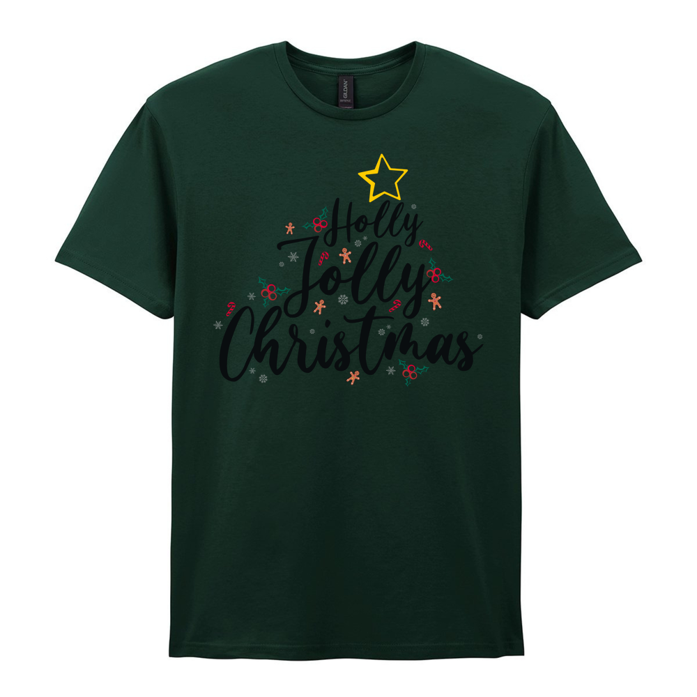 Holly Jolly Christmas Cotton T-Shirt - Image 39