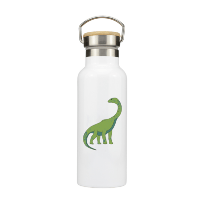 Dinosaur Personalised Metal Bottle with Bamboo Lid