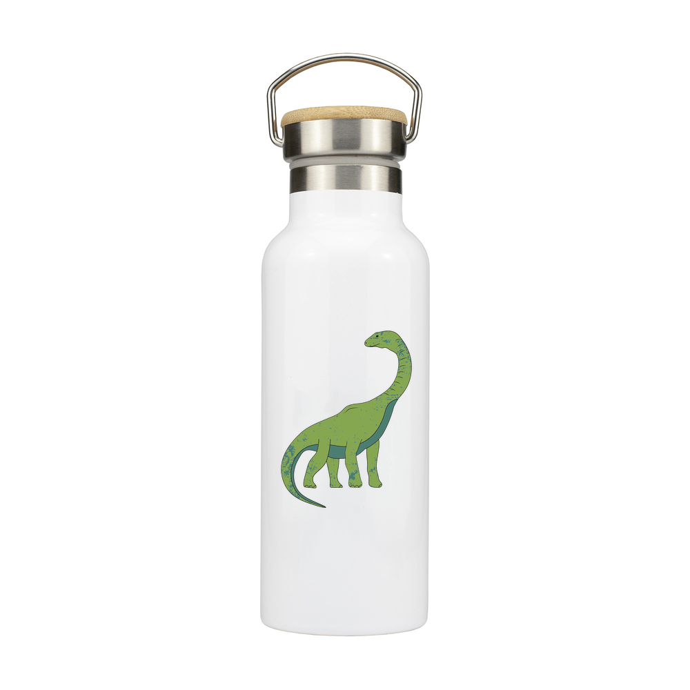 Dinosaur Personalised Metal Bottle with Bamboo Lid - Image 2