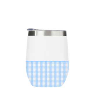Blue Gingham Metal Drinks Tumbler