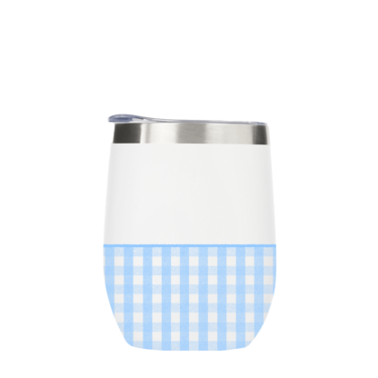 Blue Gingham Metal Drinks Tumbler