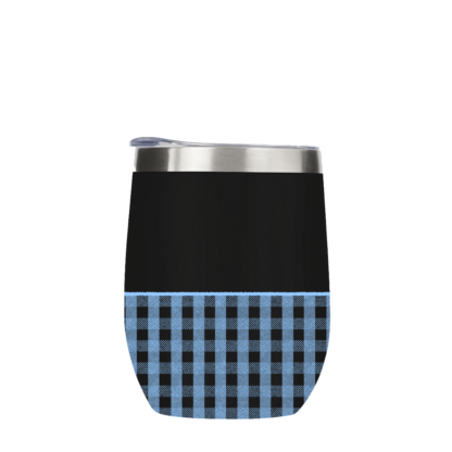 Blue Gingham Metal Drinks Tumbler - Image 3