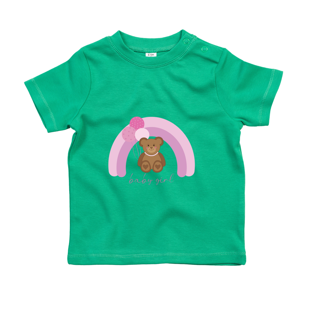 Baby Girl Personalised Teddy Bear Baby/Toddler T-Shirt - Image 6