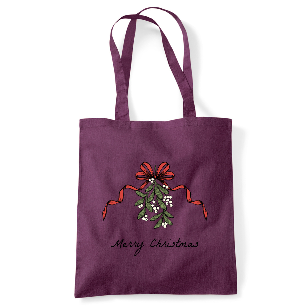 Merry Christmas Mistletoe Tote Bag - Image 26