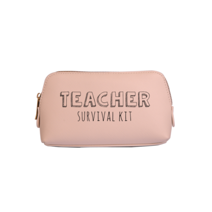 Teacher Survival Kit Personalised Leather Look Mini Accessory Bag - Image 4
