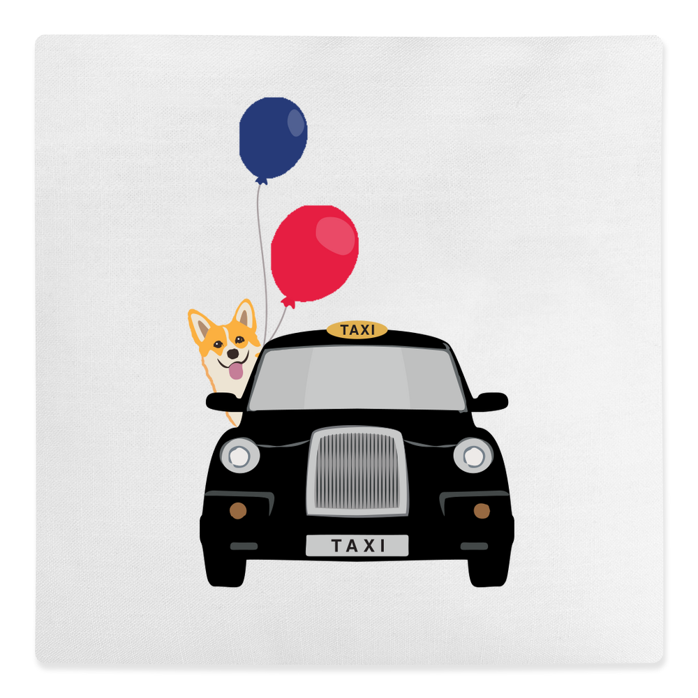 Taxi with Corgi Personalised Canvas Cushion - Image 4