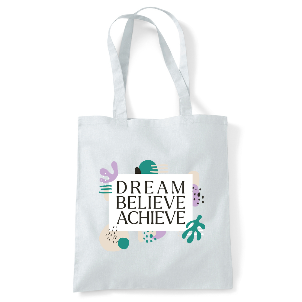 Dream Believe Achieve Tote Bag - Image 46