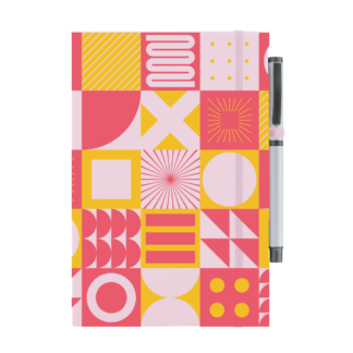 Square Patterns Notebook with Pen