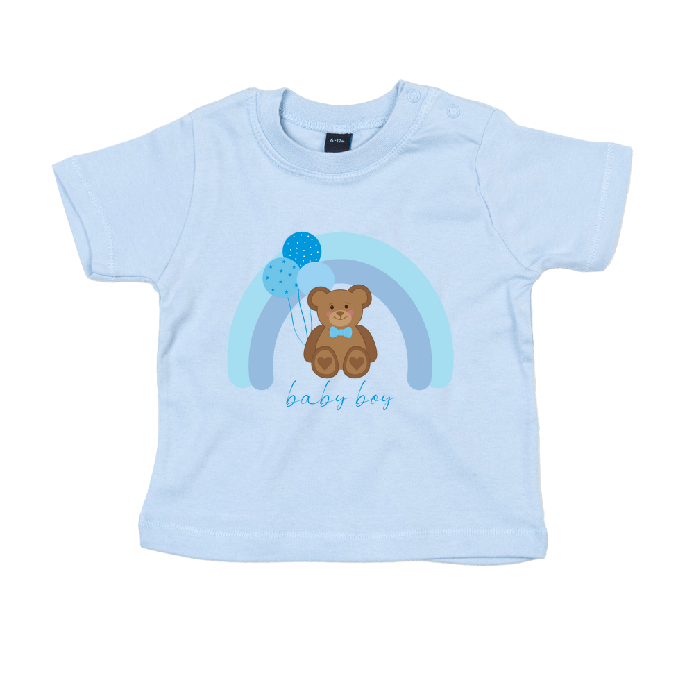 Baby Boy Personalised Teddy Bear Baby/Toddler T-Shirt - Image 3