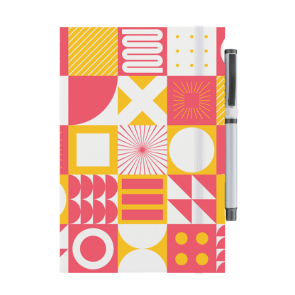 Square Patterns Notebook with Pen - Image 2