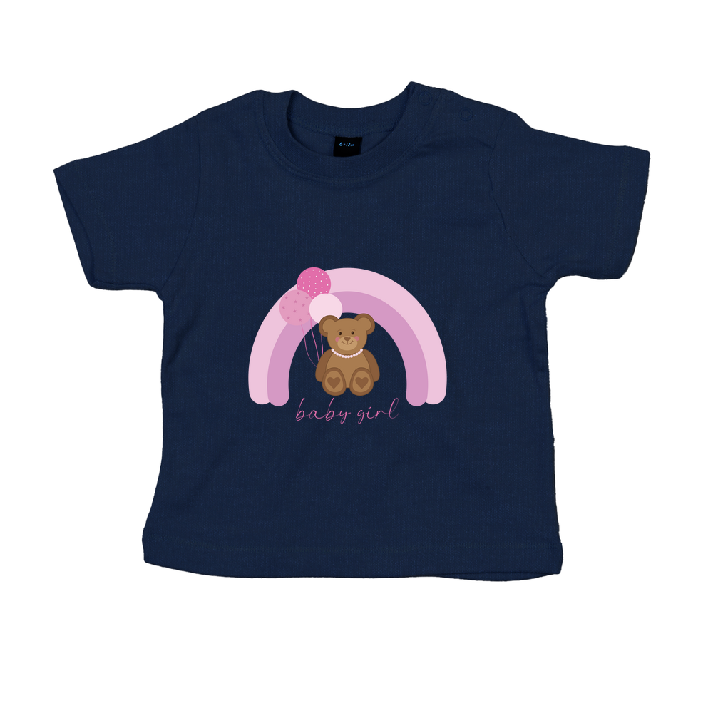 Baby Girl Personalised Teddy Bear Baby/Toddler T-Shirt - Image 10