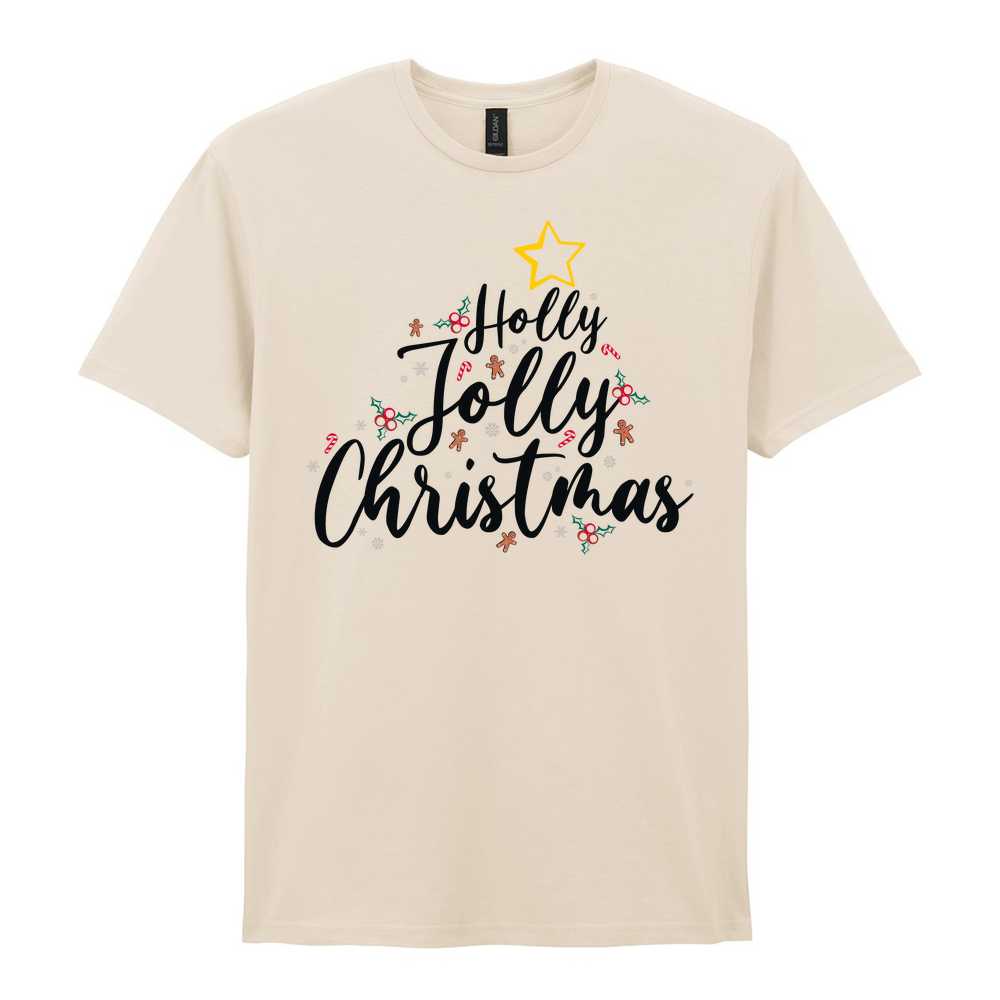 Holly Jolly Christmas Cotton T-Shirt - Image 4