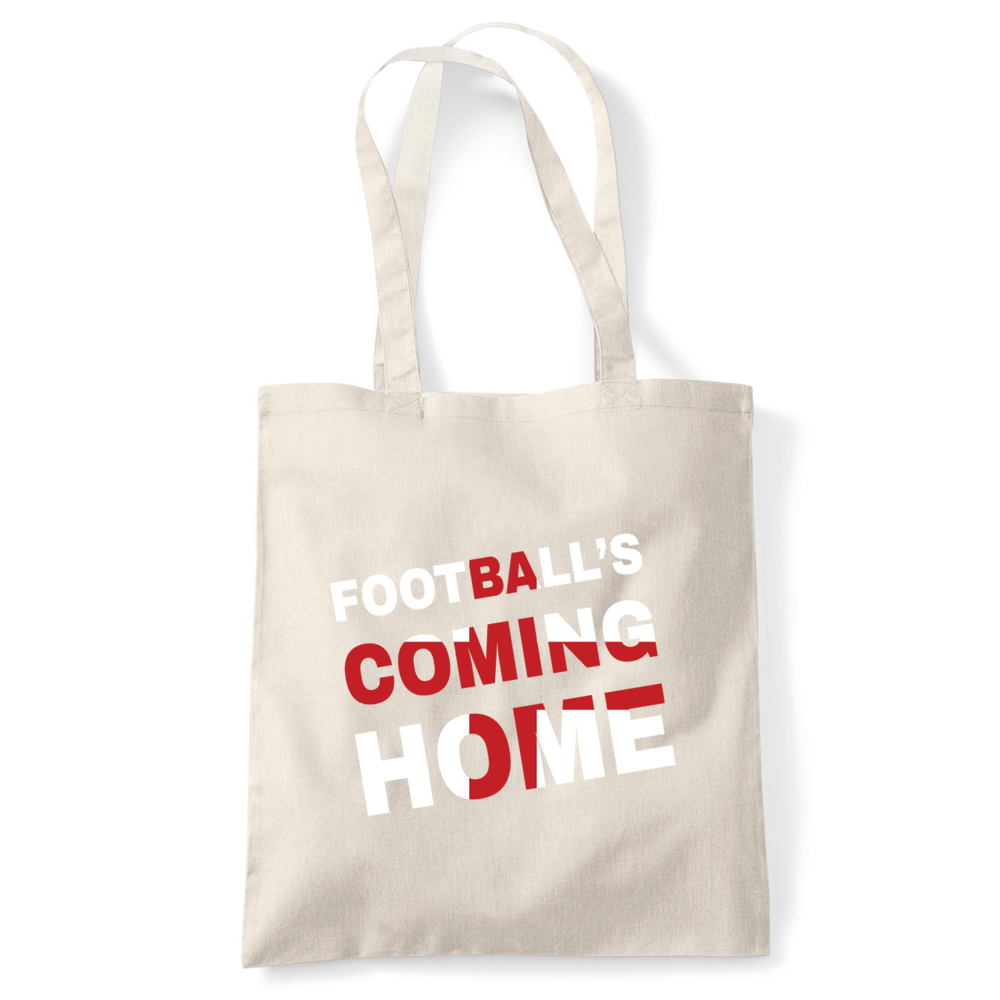 Football's Coming Home Coloured Cotton Tote Bag - Image 3