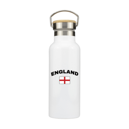England Personalised Metal Bottle with Bamboo Lid - Image 2