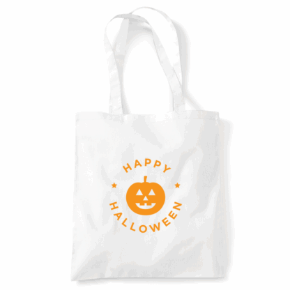 Happy Halloween Pumpkin Personalised Tote Bag - Image 3