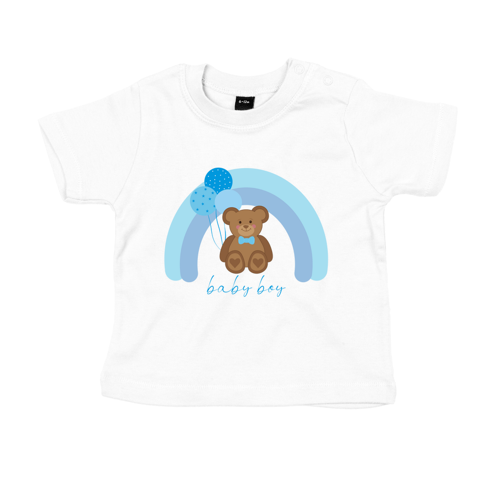 Baby Boy Personalised Teddy Bear Baby/Toddler T-Shirt - Image 2