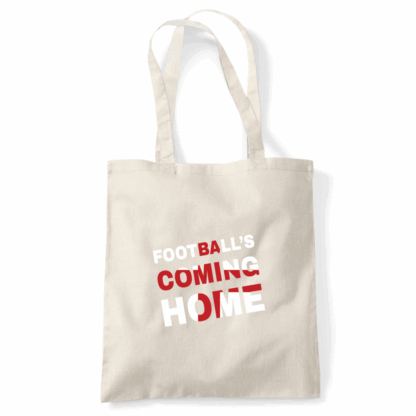 Football's Coming Home Coloured Cotton Tote Bag - Image 3